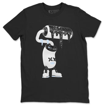 AJ6 White Black shirts to match jordans 3D Paint Roller sneaker match tees Air Jordan 6 White Black SNRT Sneaker Tees streetwear brand Black 2 unisex cotton tee