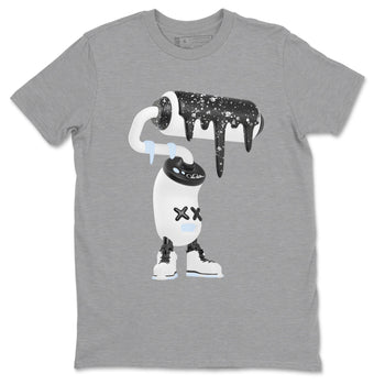 AJ6 White Black shirts to match jordans 3D Paint Roller sneaker match tees Air Jordan 6 White Black SNRT Sneaker Tees streetwear brand Heather Grey 2 unisex cotton tee