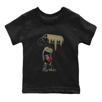 9s Olive shirts to match jordans 3D Paint Roller sneaker match tees Air Jordan 9 Olive match shoes to clothes SNRT Sneaker Tees Youth Baby Black 2 tee