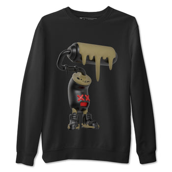 9s Olive shirts to match jordans 3D Paint Roller sneaker match tees Air Jordan 9 Olive match shoes to clothes SNRT Sneaker Tees unisex cotton Black 2 shirts