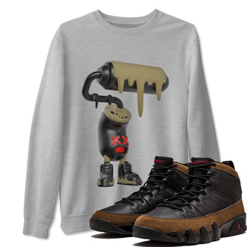 9s Olive shirts to match jordans 3D Paint Roller sneaker match tees Air Jordan 9 Olive match shoes to clothes SNRT Sneaker Tees unisex cotton Heather Grey 1 shirts