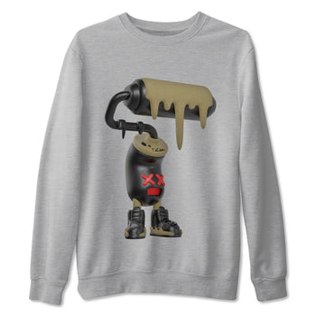 9s Olive shirts to match jordans 3D Paint Roller sneaker match tees Air Jordan 9 Olive match shoes to clothes SNRT Sneaker Tees unisex cotton Heather Grey 2 shirts