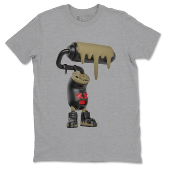 9s Olive shirts to match jordans 3D Paint Roller sneaker match tees Air Jordan 9 Olive match shoes to clothes SNRT Sneaker Tees unisex cotton Heather Grey 2 shirts
