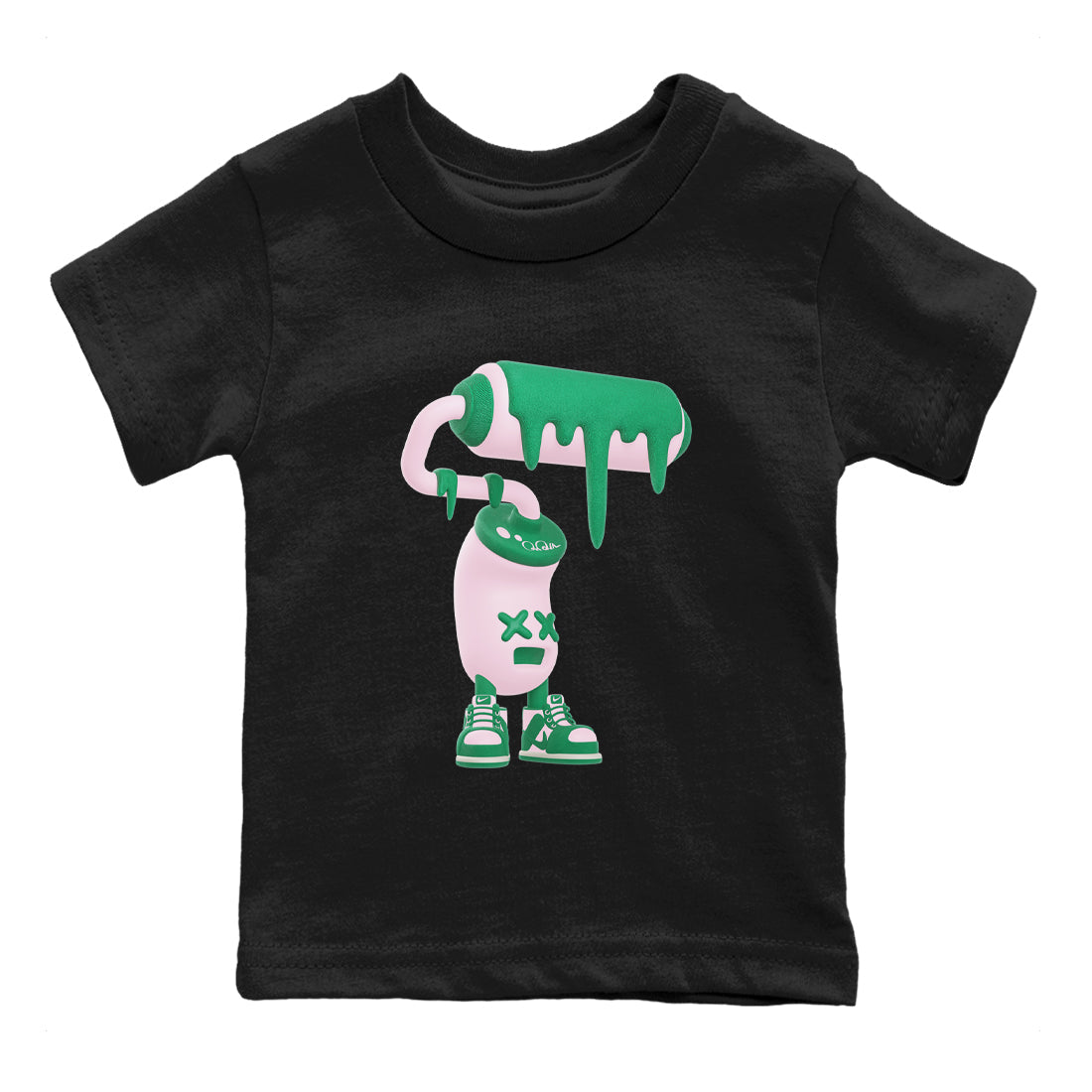 Dunk Low Medium Soft Pink Malachite shirt to match jordans 3D Paint Roller sneaker tees Dunk Retro SE Medium Soft Pink Malachite SNRT sneaker release tees baby toddler Black 2 cotton Shirt