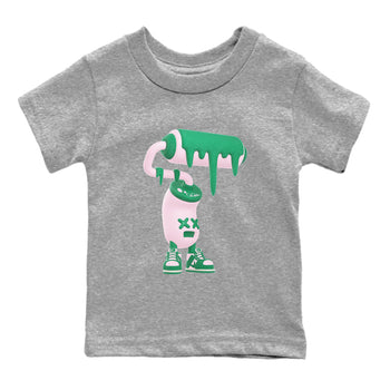 Dunk Low Medium Soft Pink Malachite shirt to match jordans 3D Paint Roller sneaker tees Dunk Retro SE Medium Soft Pink Malachite SNRT sneaker release tees baby toddler Heather Grey 2 cotton Shirt