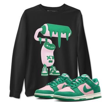 Dunk Low Medium Soft Pink Malachite shirt to match jordans 3D Paint Roller sneaker tees Dunk Retro SE Medium Soft Pink Malachite SNRT Sneaker Release Tees unisex cotton Black 1 crew neck shirt