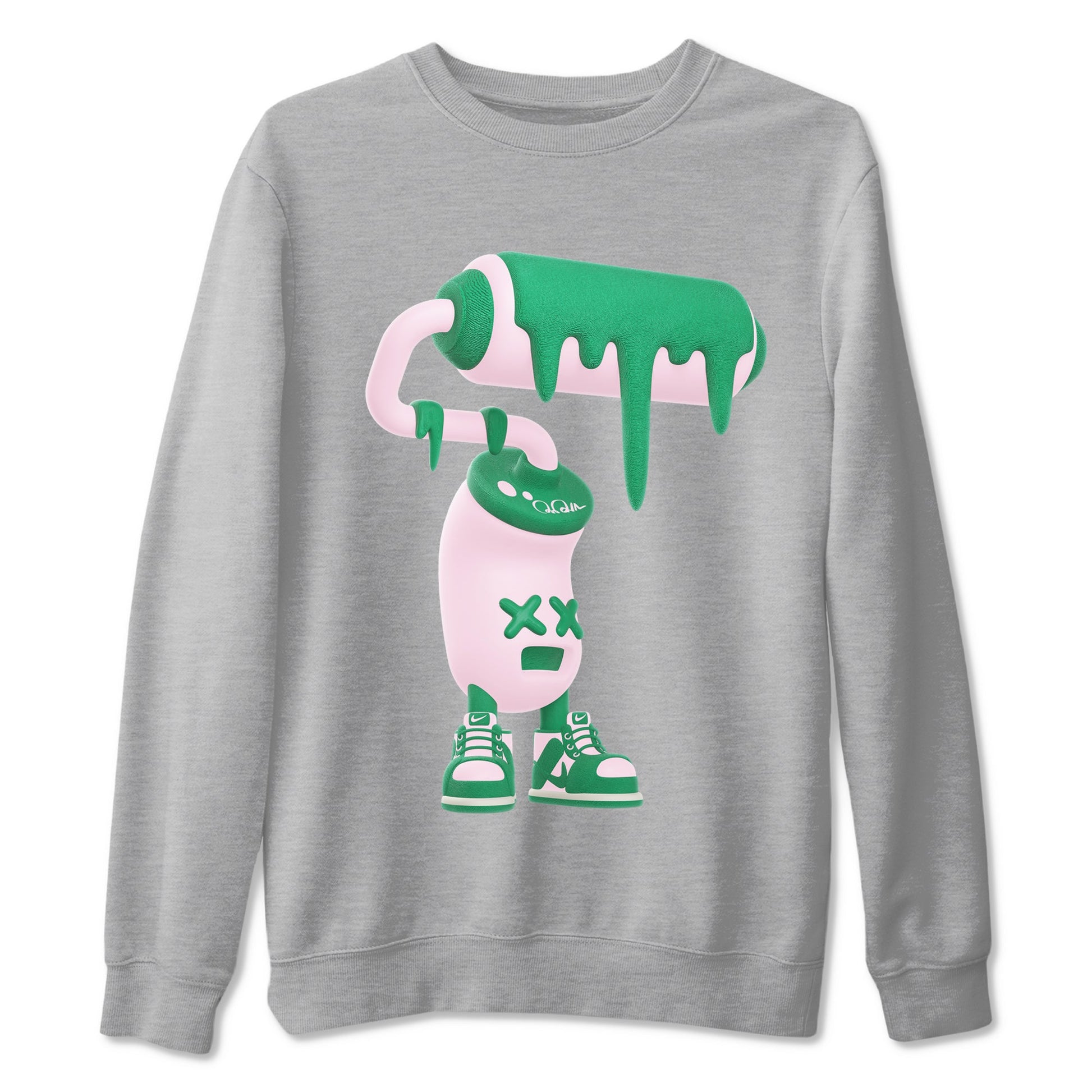 Dunk Low Medium Soft Pink Malachite shirt to match jordans 3D Paint Roller sneaker tees Dunk Retro SE Medium Soft Pink Malachite SNRT Sneaker Release Tees unisex cotton Heather Grey 2 crew neck shirt
