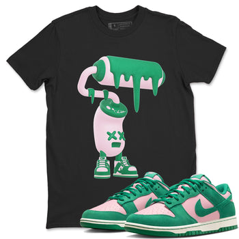 Dunk Low Medium Soft Pink Malachite shirt to match jordans 3D Paint Roller sneaker tees Dunk Retro SE Medium Soft Pink Malachite SNRT Sneaker Release Tees unisex cotton Black 1 crew neck shirt