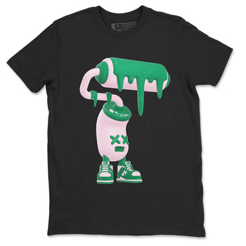 Dunk Low Medium Soft Pink Malachite shirt to match jordans 3D Paint Roller sneaker tees Dunk Retro SE Medium Soft Pink Malachite SNRT Sneaker Release Tees unisex cotton Black 2 crew neck shirt