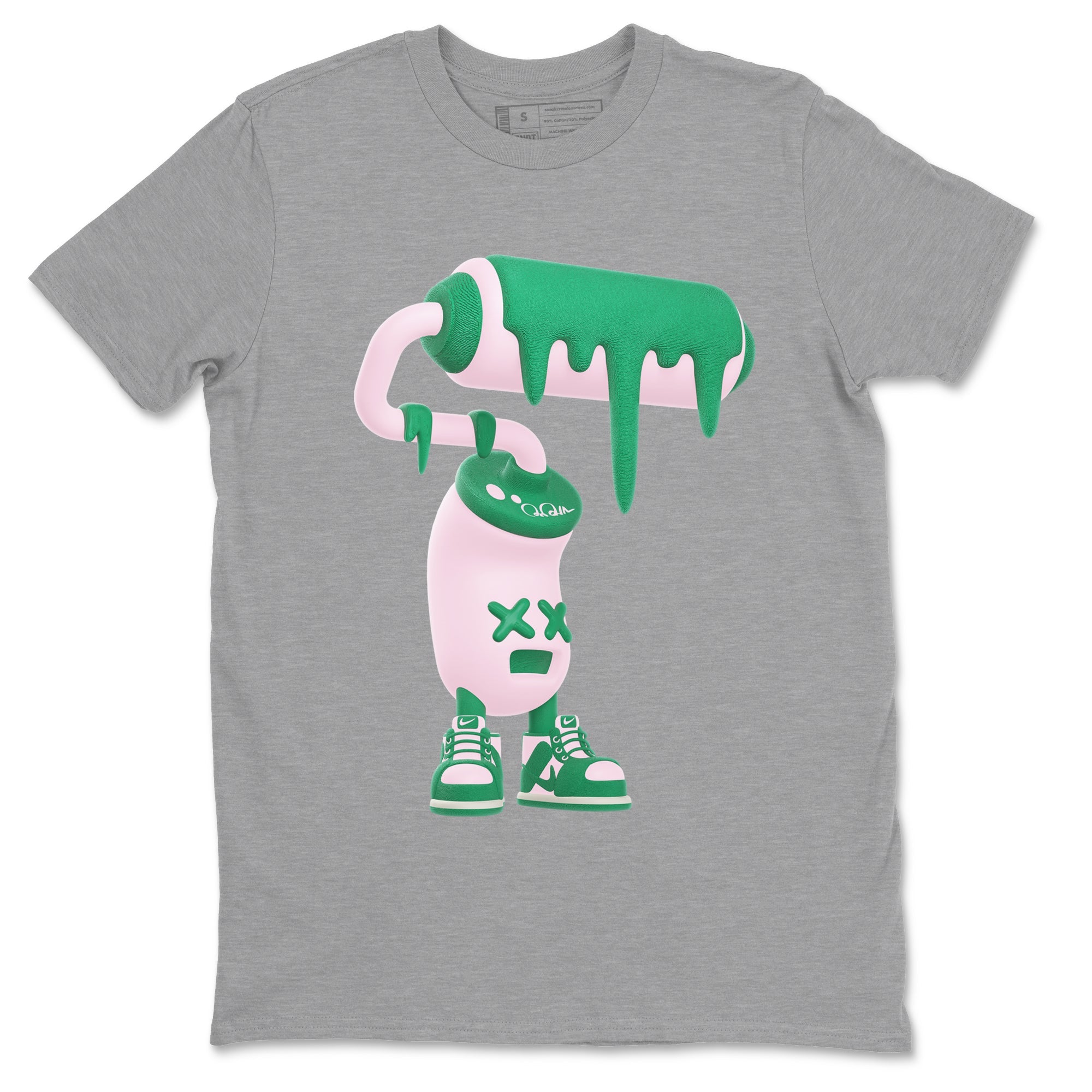 Dunk Low Medium Soft Pink Malachite shirt to match jordans 3D Paint Roller sneaker tees Dunk Retro SE Medium Soft Pink Malachite SNRT Sneaker Release Tees unisex cotton Heather Grey 2 crew neck shirt