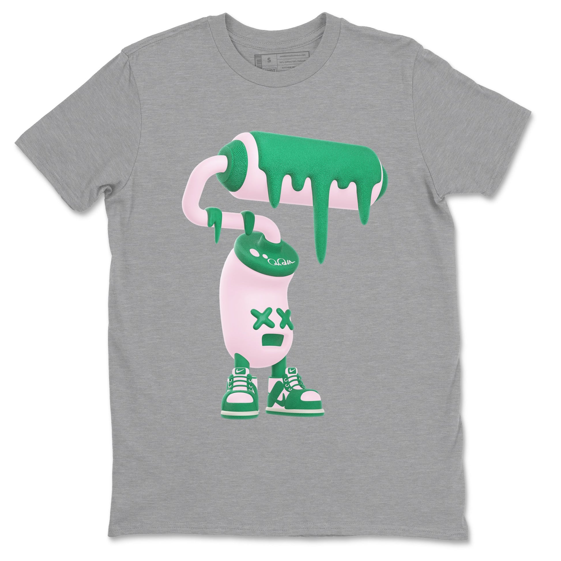 Dunk Low Medium Soft Pink Malachite shirt to match jordans 3D Paint Roller sneaker tees Dunk Retro SE Medium Soft Pink Malachite SNRT Sneaker Release Tees unisex cotton Heather Grey 2 crew neck shirt