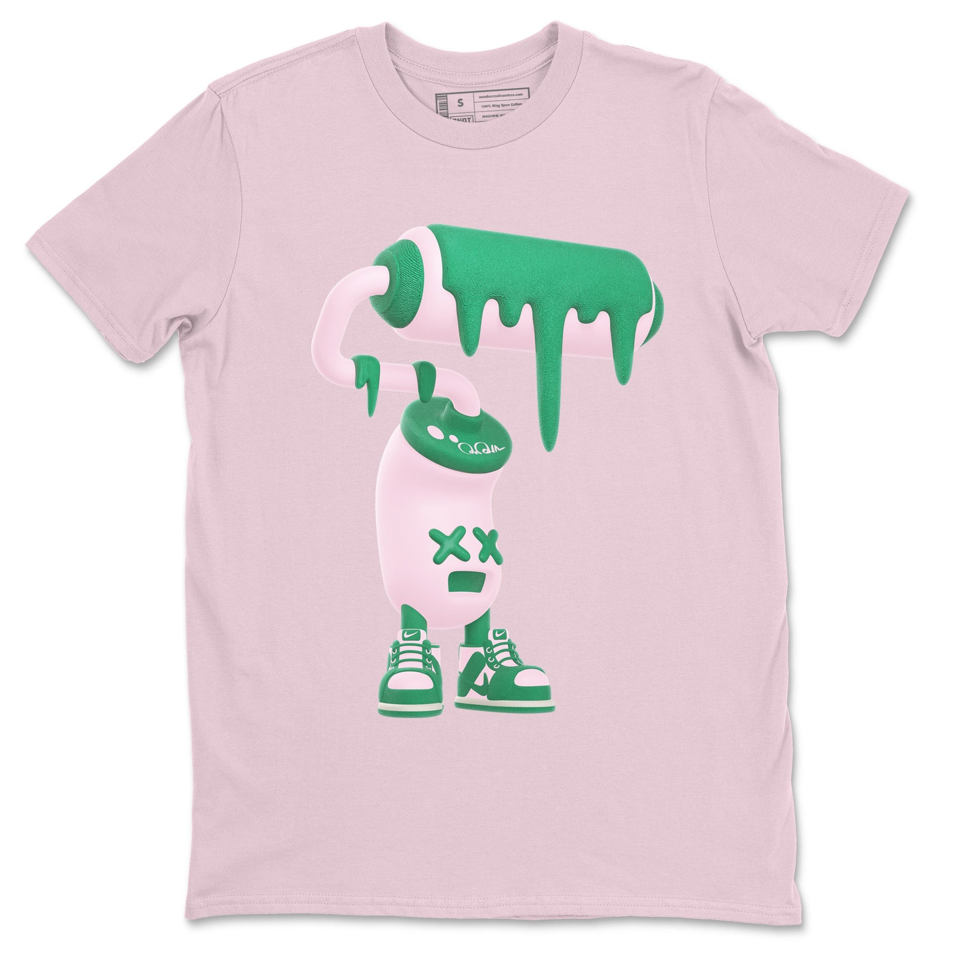 Dunk Low Medium Soft Pink Malachite shirt to match jordans 3D Paint Roller sneaker tees Dunk Retro SE Medium Soft Pink Malachite SNRT Sneaker Release Tees unisex cotton Pink 2 crew neck shirt