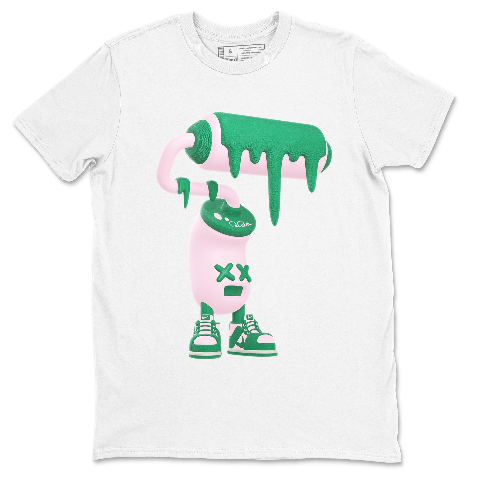 Dunk Low Medium Soft Pink Malachite shirt to match jordans 3D Paint Roller sneaker tees Dunk Retro SE Medium Soft Pink Malachite SNRT Sneaker Release Tees unisex cotton White 2 crew neck shirt