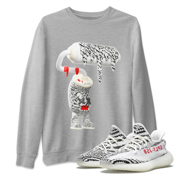 Yeezy 350 Zebra Sneaker Match Tees 3D Paint Roller Sneaker Tees Yeezy Boost 350 V2 Zebra Sneaker Release Tees Unisex Shirts Heather Grey 1