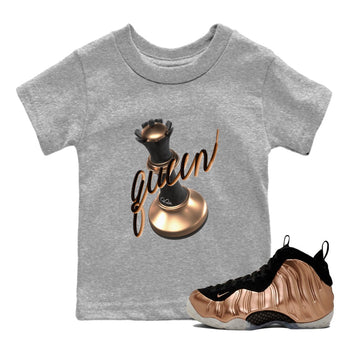 Foams One Metallic Copper shirts to match jordans 3D Queen sneaker match tees Air Foamposite One Metallic Copper match shoes to clothes SNRT Sneaker Tees Youth Baby Heather Grey 1 tee