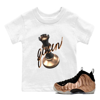 Foams One Metallic Copper shirts to match jordans 3D Queen sneaker match tees Air Foamposite One Metallic Copper match shoes to clothes SNRT Sneaker Tees Youth Baby White 1 tee