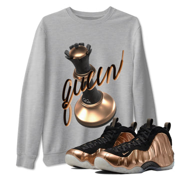 Foams One Metallic Copper shirts to match jordans 3D Queen sneaker match tees Air Foamposite One Metallic Copper match shoes to clothes SNRT Sneaker Tees unisex cotton Heather Grey 1 shirts