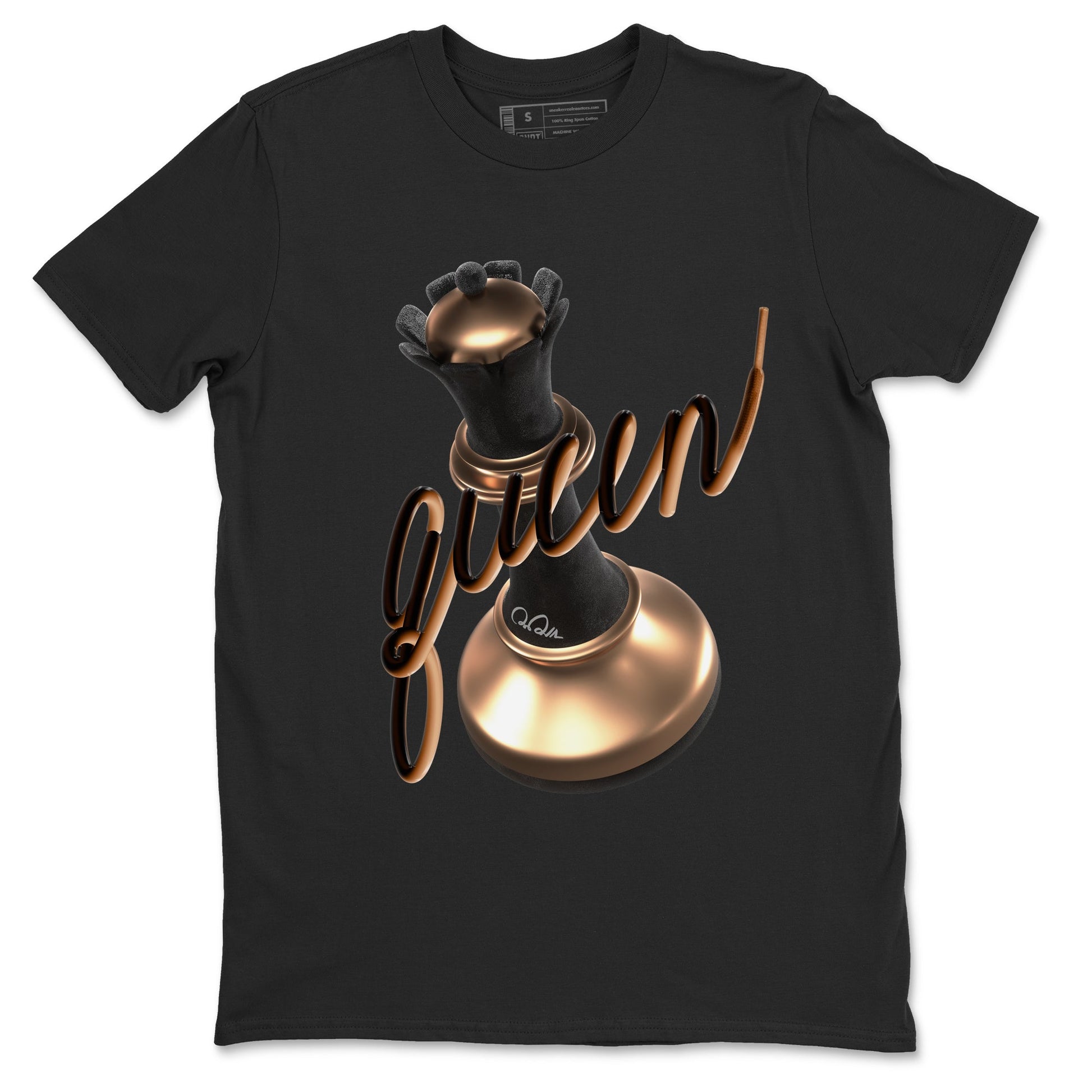 Foams One Metallic Copper shirts to match jordans 3D Queen sneaker match tees Air Foamposite One Metallic Copper match shoes to clothes SNRT Sneaker Tees unisex cotton Black 2 shirts