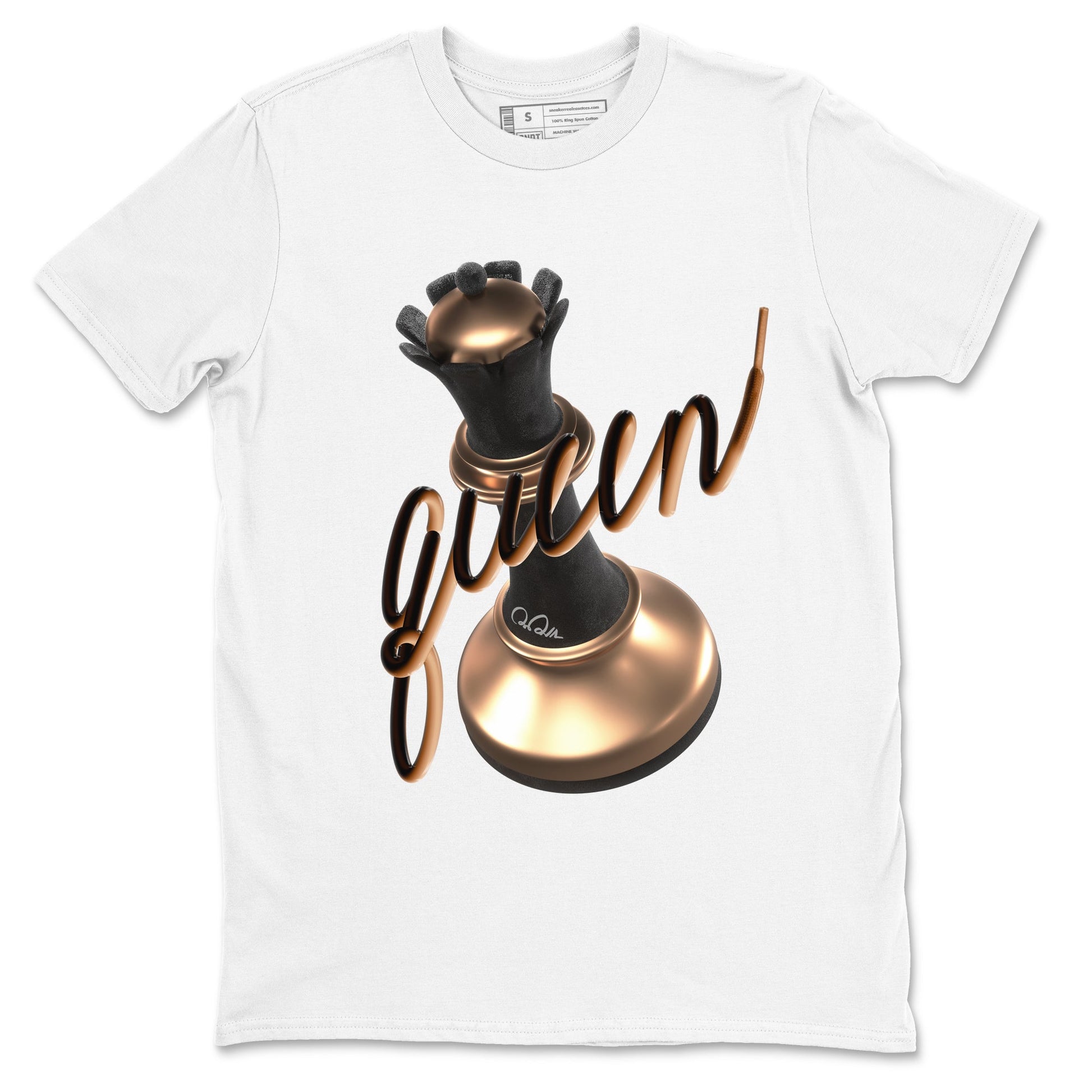 Foams One Metallic Copper shirts to match jordans 3D Queen sneaker match tees Air Foamposite One Metallic Copper match shoes to clothes SNRT Sneaker Tees unisex cotton White 2 shirts