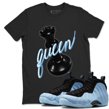 3D Queen sneaker match t-shirt styled to complete your fit with the Air Foamposite One Psychic Blue sneakers, shown in Black 1.