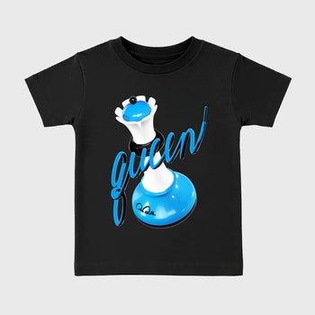 Best Sneakerfit Graphic Tee. Graphic Outfits. Sneaker Tees To Match Air Foamposite Pro University Blue Sneakers – 3D Queen Kids T-Shirt Black 2