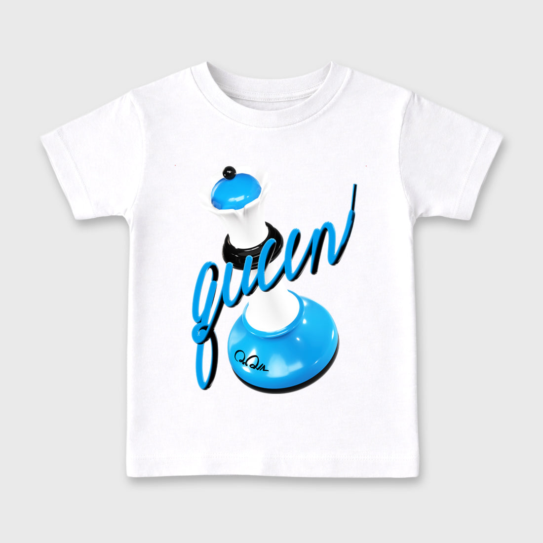 Best Sneakerfit Graphic Tee. Graphic Outfits. Sneaker Tees To Match Air Foamposite Pro University Blue Sneakers – 3D Queen Kids T-Shirt White 2