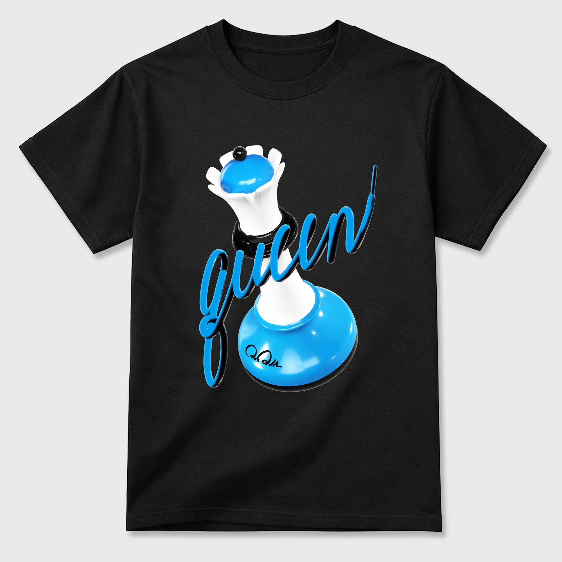 Best Sneakerfit Graphic Tee. Graphic Outfits. Sneaker Tees To Match Air Foamposite Pro University Blue Sneakers – 3D Queen Tee Black 2