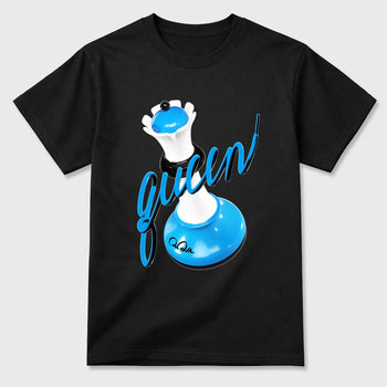 Best Sneakerfit Graphic Tee. Graphic Outfits. Sneaker Tees To Match Air Foamposite Pro University Blue Sneakers – 3D Queen Tee Black 2