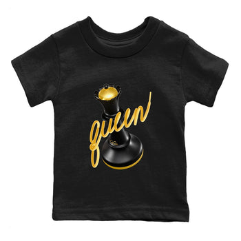 1s Black Metallic Gold shirts to match jordans 3D Queen sneaker match tees Air Jordan 1 Black Metallic Gold SNRT Sneaker Tees streetwear brand Baby and Youth Black 2 cotton tee