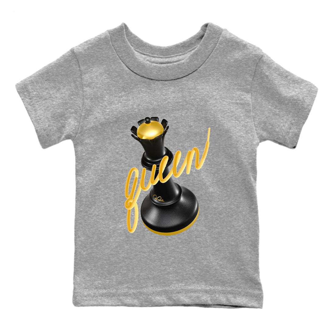 1s Black Metallic Gold shirts to match jordans 3D Queen sneaker match tees Air Jordan 1 Black Metallic Gold SNRT Sneaker Tees streetwear brand Baby and Youth Heather Grey 2 cotton tee