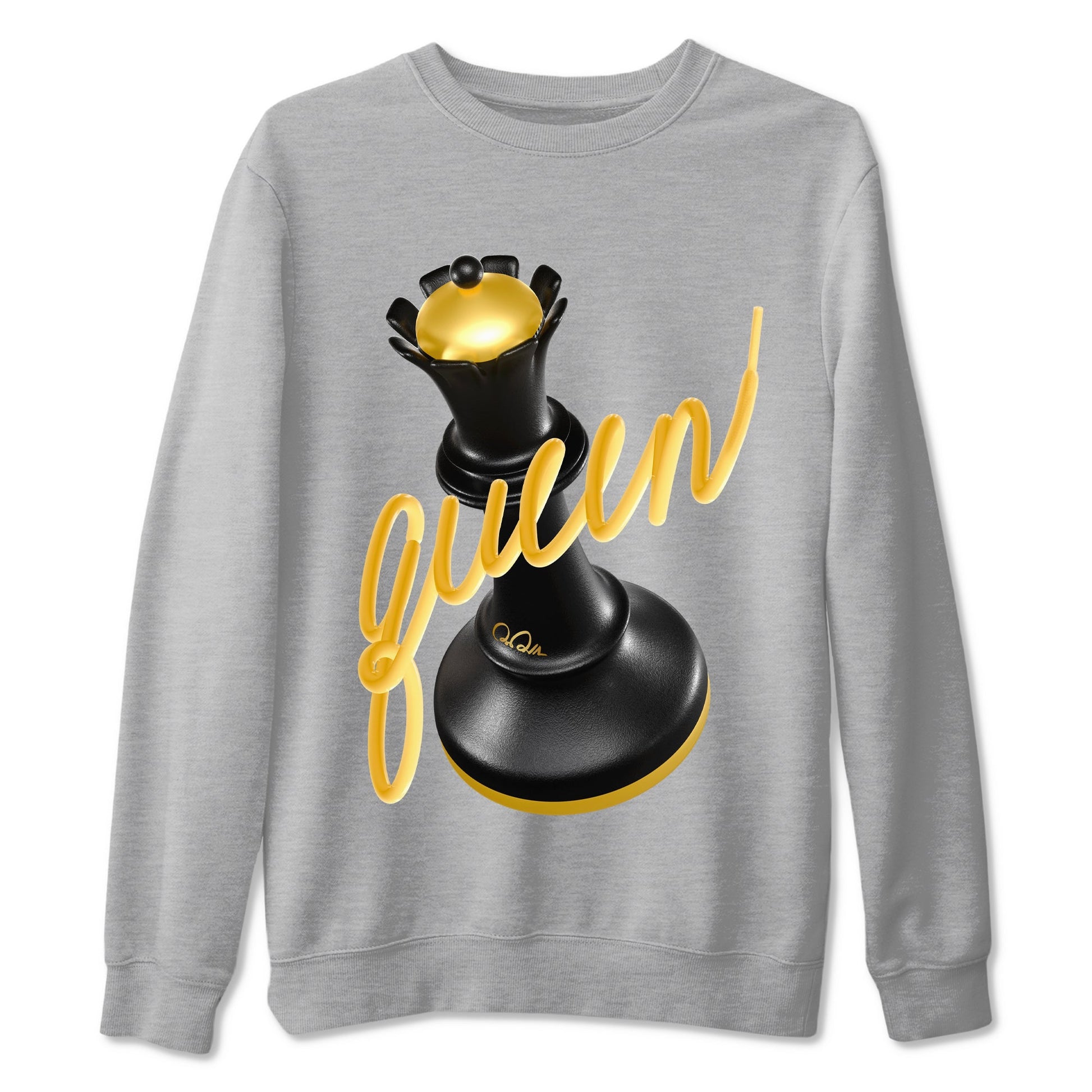1s Black Metallic Gold shirts to match jordans 3D Queen sneaker match tees Air Jordan 1 Black Metallic Gold SNRT Sneaker Tees streetwear brand Heather Grey 2 unisex cotton tee