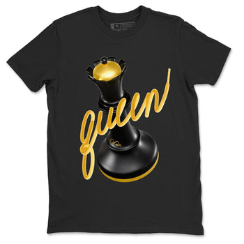 1s Black Metallic Gold shirts to match jordans 3D Queen sneaker match tees Air Jordan 1 Black Metallic Gold SNRT Sneaker Tees streetwear brand Black 2 unisex cotton tee
