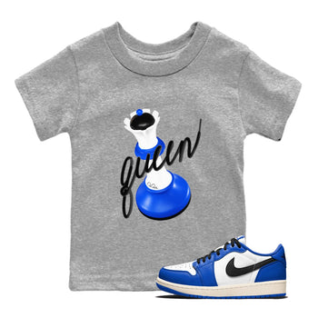 AJ1 Game Royal shirt to match jordans 3D Queen sneaker tees Air Jordan 1 Game Royal SNRT sneaker release tees baby toddler Heather Grey 1 cotton Shirt