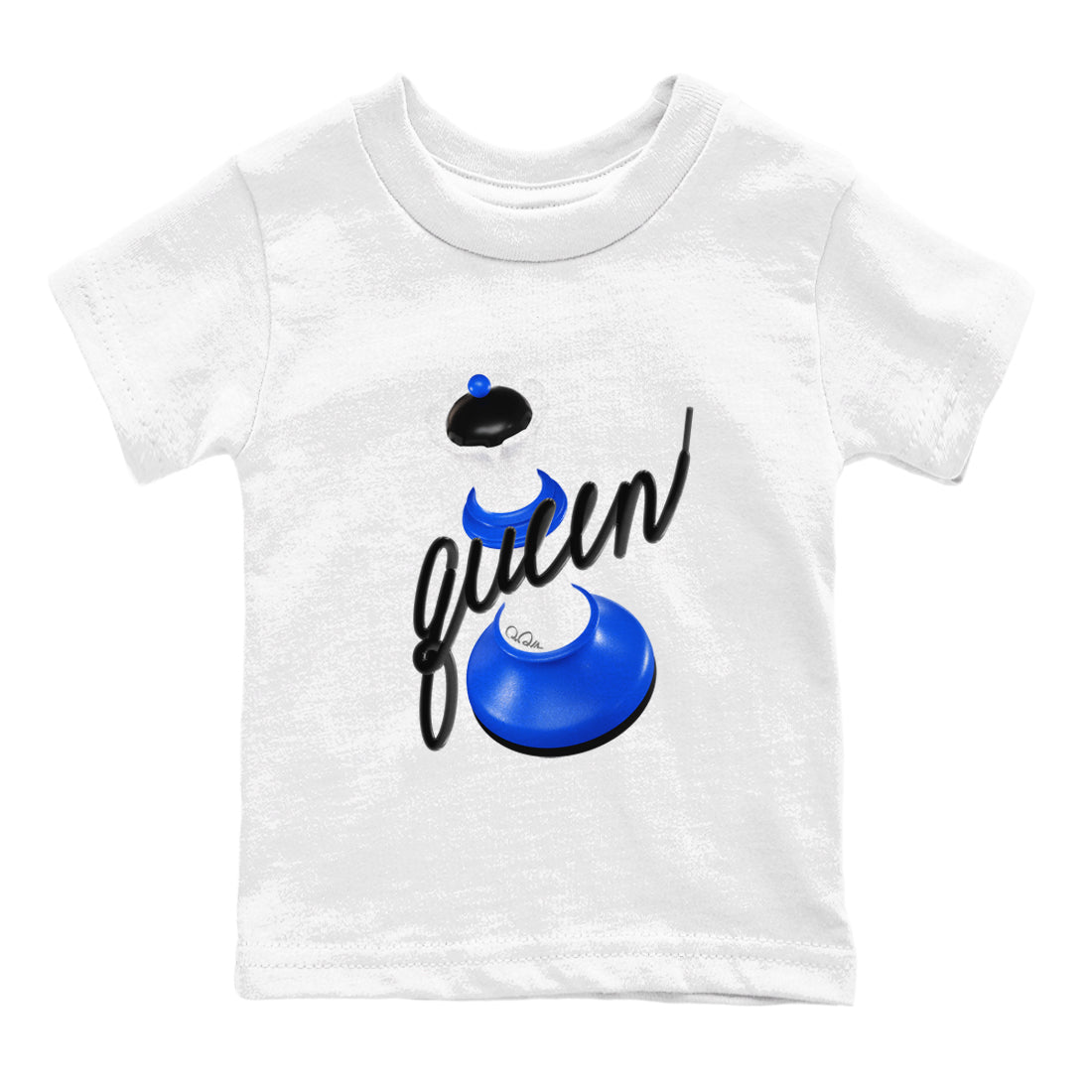 AJ1 Game Royal shirt to match jordans 3D Queen sneaker tees Air Jordan 1 Game Royal SNRT sneaker release tees baby toddler White 2 cotton Shirt