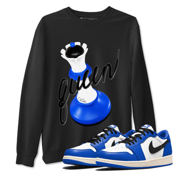 AJ1 Game Royal shirt to match jordans 3D Queen sneaker tees Air Jordan 1 Game Royal SNRT Sneaker Release Tees unisex cotton Black 1 crew neck shirt