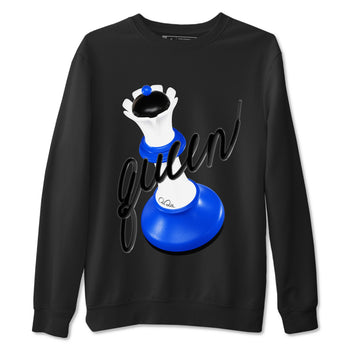 AJ1 Game Royal shirt to match jordans 3D Queen sneaker tees Air Jordan 1 Game Royal SNRT Sneaker Release Tees unisex cotton Black 2 crew neck shirt