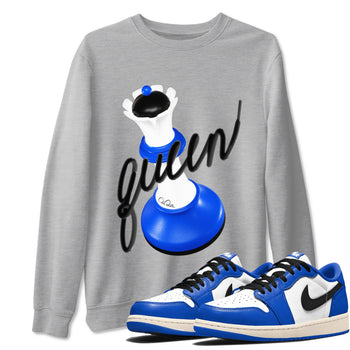 AJ1 Game Royal shirt to match jordans 3D Queen sneaker tees Air Jordan 1 Game Royal SNRT Sneaker Release Tees unisex cotton Heather Grey 1 crew neck shirt