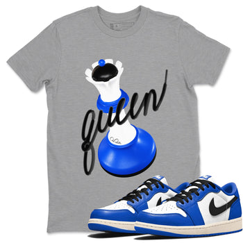AJ1 Game Royal shirt to match jordans 3D Queen sneaker tees Air Jordan 1 Game Royal SNRT Sneaker Release Tees unisex cotton Heather Grey 1 crew neck shirt
