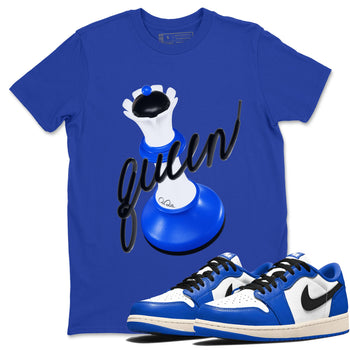 AJ1 Game Royal shirt to match jordans 3D Queen sneaker tees Air Jordan 1 Game Royal SNRT Sneaker Release Tees unisex cotton Royal Blue 1 crew neck shirt