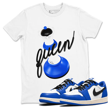 AJ1 Game Royal shirt to match jordans 3D Queen sneaker tees Air Jordan 1 Game Royal SNRT Sneaker Release Tees unisex cotton White 1 crew neck shirt