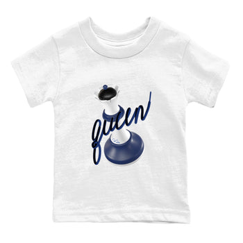 1s Midnight Navy shirts to match jordans 3D Queen sneaker match tees Air Jordan 1 Midnight Navy match shoes to clothes SNRT Sneaker Tees Youth Baby White 2 tee
