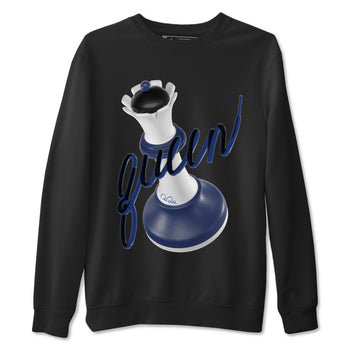 1s Midnight Navy shirts to match jordans 3D Queen sneaker match tees Air Jordan 1 Midnight Navy match shoes to clothes SNRT Sneaker Tees unisex cotton Black 2 shirts