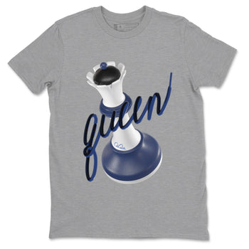 1s Midnight Navy shirts to match jordans 3D Queen sneaker match tees Air Jordan 1 Midnight Navy match shoes to clothes SNRT Sneaker Tees unisex cotton Heather Grey 2 shirts