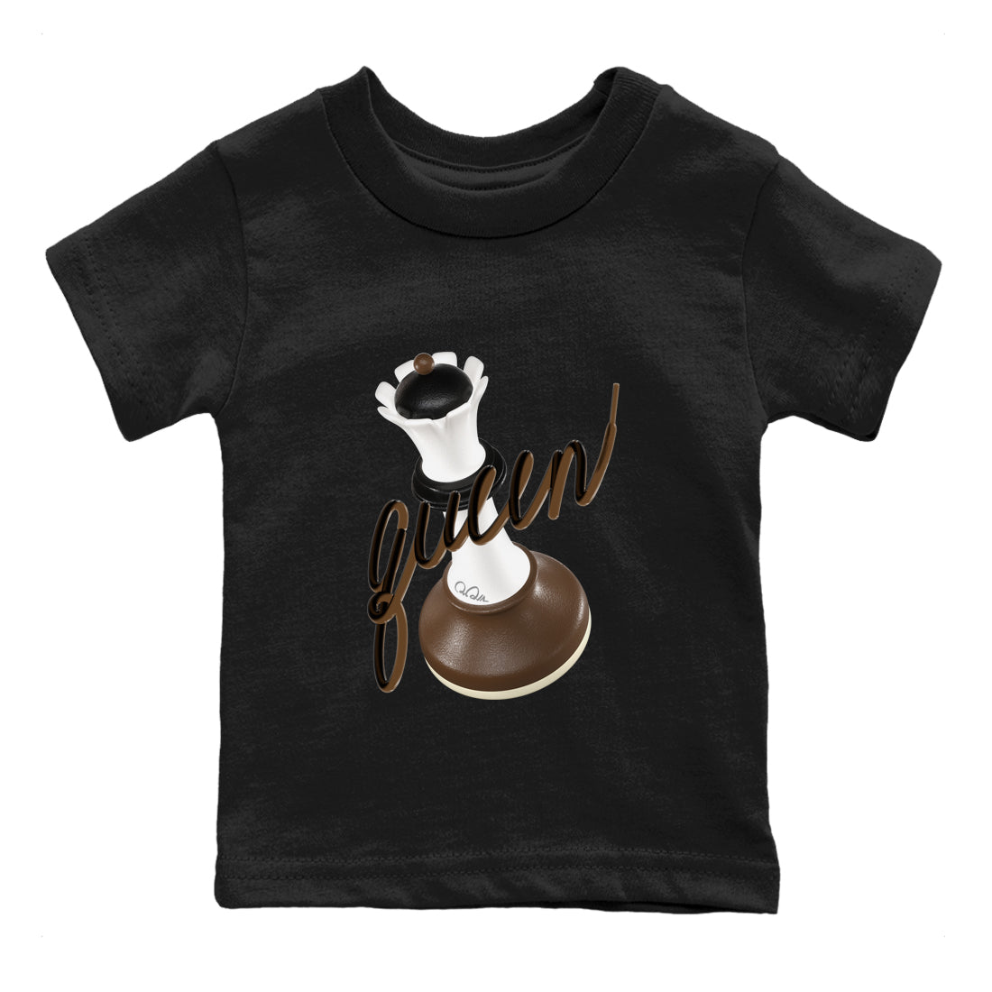 1s Low OG Mocha shirts to match jordans 3D Queen sneaker match tees Air Jordan 1 Mocha match shoes to clothes SNRT Sneaker Tees Youth Baby Black 2 tee