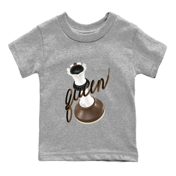 1s Low OG Mocha shirts to match jordans 3D Queen sneaker match tees Air Jordan 1 Mocha match shoes to clothes SNRT Sneaker Tees Youth Baby Heather Grey 2 tee