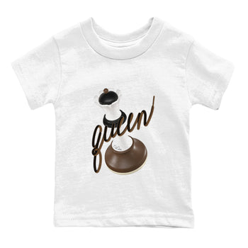 1s Low OG Mocha shirts to match jordans 3D Queen sneaker match tees Air Jordan 1 Mocha match shoes to clothes SNRT Sneaker Tees Youth Baby White 2 tee