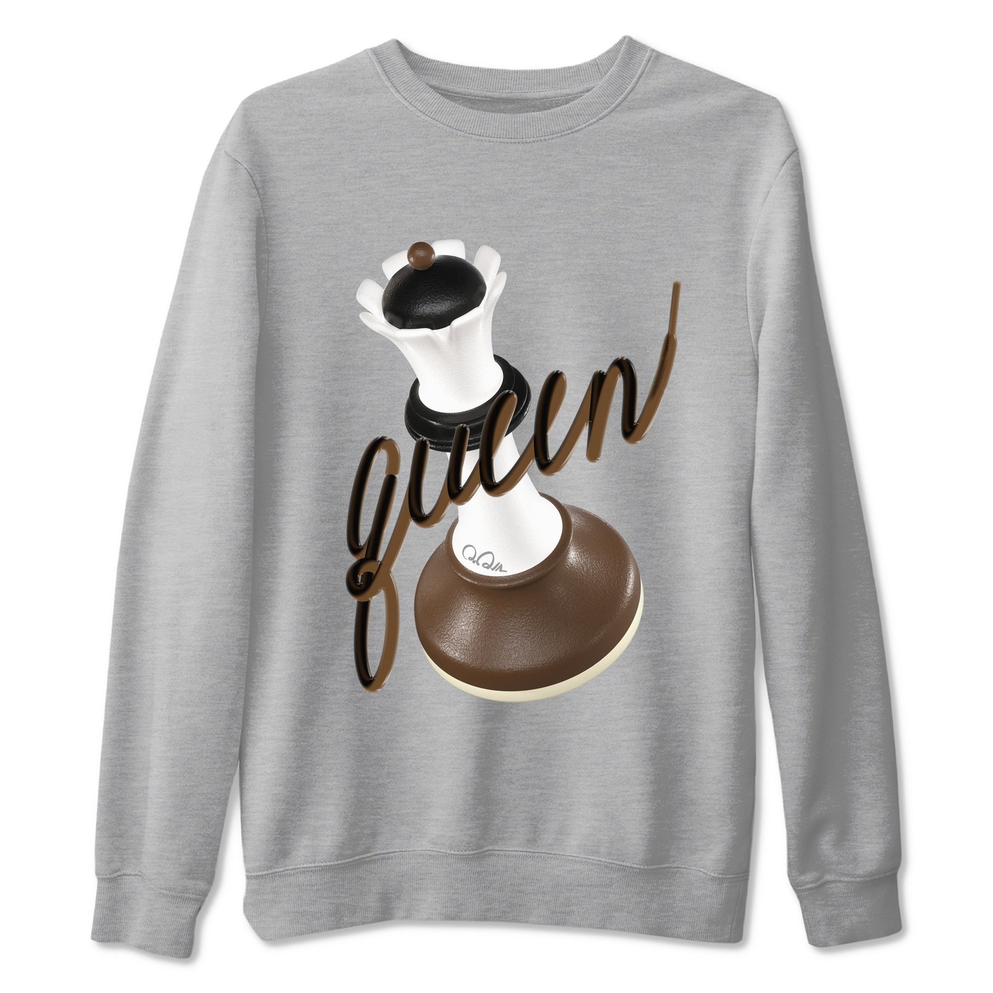 1s Low OG Mocha shirts to match jordans 3D Queen sneaker match tees Air Jordan 1 Mocha match shoes to clothes SNRT Sneaker Tees unisex cotton Heather Grey 2 shirts