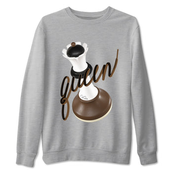 1s Low OG Mocha shirts to match jordans 3D Queen sneaker match tees Air Jordan 1 Mocha match shoes to clothes SNRT Sneaker Tees unisex cotton Heather Grey 2 shirts