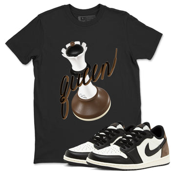1s Low OG Mocha shirts to match jordans 3D Queen sneaker match tees Air Jordan 1 Mocha match shoes to clothes SNRT Sneaker Tees unisex cotton Black 1 shirts