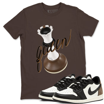 1s Low OG Mocha shirts to match jordans 3D Queen sneaker match tees Air Jordan 1 Mocha match shoes to clothes SNRT Sneaker Tees unisex cotton Dark Chocolate 1 shirts